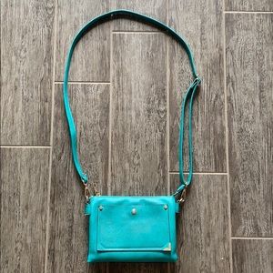 A turquoise purse